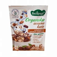Ovsena kaša sa čokoladom, lešnikom i bademom 60g – organski proizvod bez glutena – POSNO ( Bio Špajz )