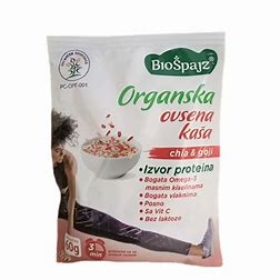 Ovsena kaša sa čia semenkama i godži bobicama 60g – organski proizvod POSNO ( Bio Špajz )