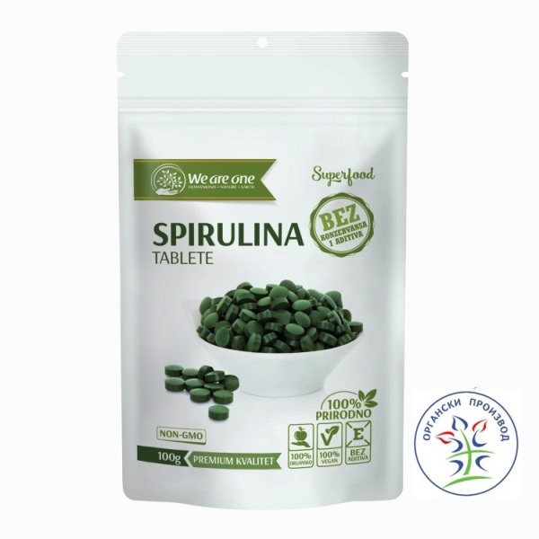 1610478780-spirulina_tablete_organic_we_are_one_100g.jpg SPIRULINA TABLETE ORGANIC WE ARE ONE 100G