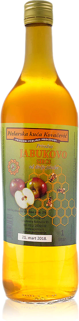 Jabukovo-sirce-Kovacevic.webp Jabukovo sirće 1 l Pčelarska kuća Kovačević