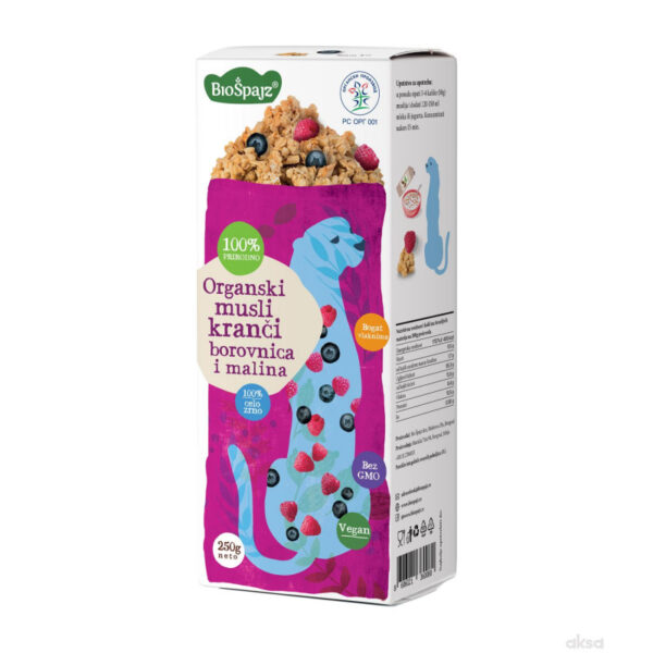 Musli Kranči Borovnica i malina bio 250g Bio Spajz