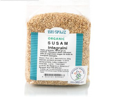 susam-int-e1670022617605.png Integralni susam 200g – organski proizvod Bio Spajz